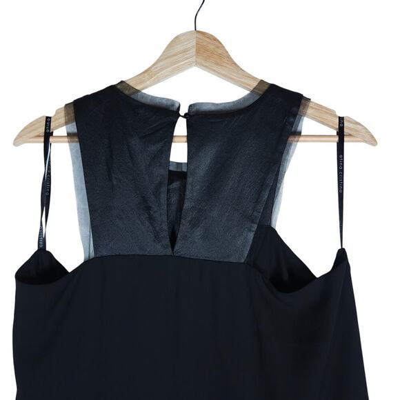 Atina Cristina Womens Tank Top M Black Asymmetrical Sheer Mesh Y2K Gothic Chic - Picture 9 of 15